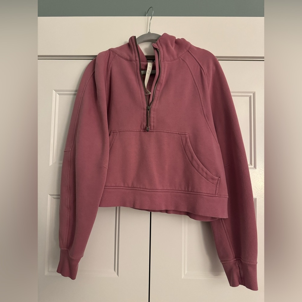 Lululemon hooded half zip scuba (velvet dust)